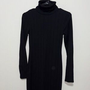Wild Fable Black Long Sleeve Turtleneck Dress